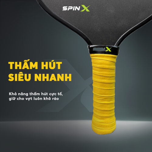 Quấn Cán Vợt Pickleball/Cầu Lông SpinX Dual Grip Chính Hãng -- Bám Chắc, Hút Mồ Hôi, Êm Tay - Bền - Mỏng Nhẹ